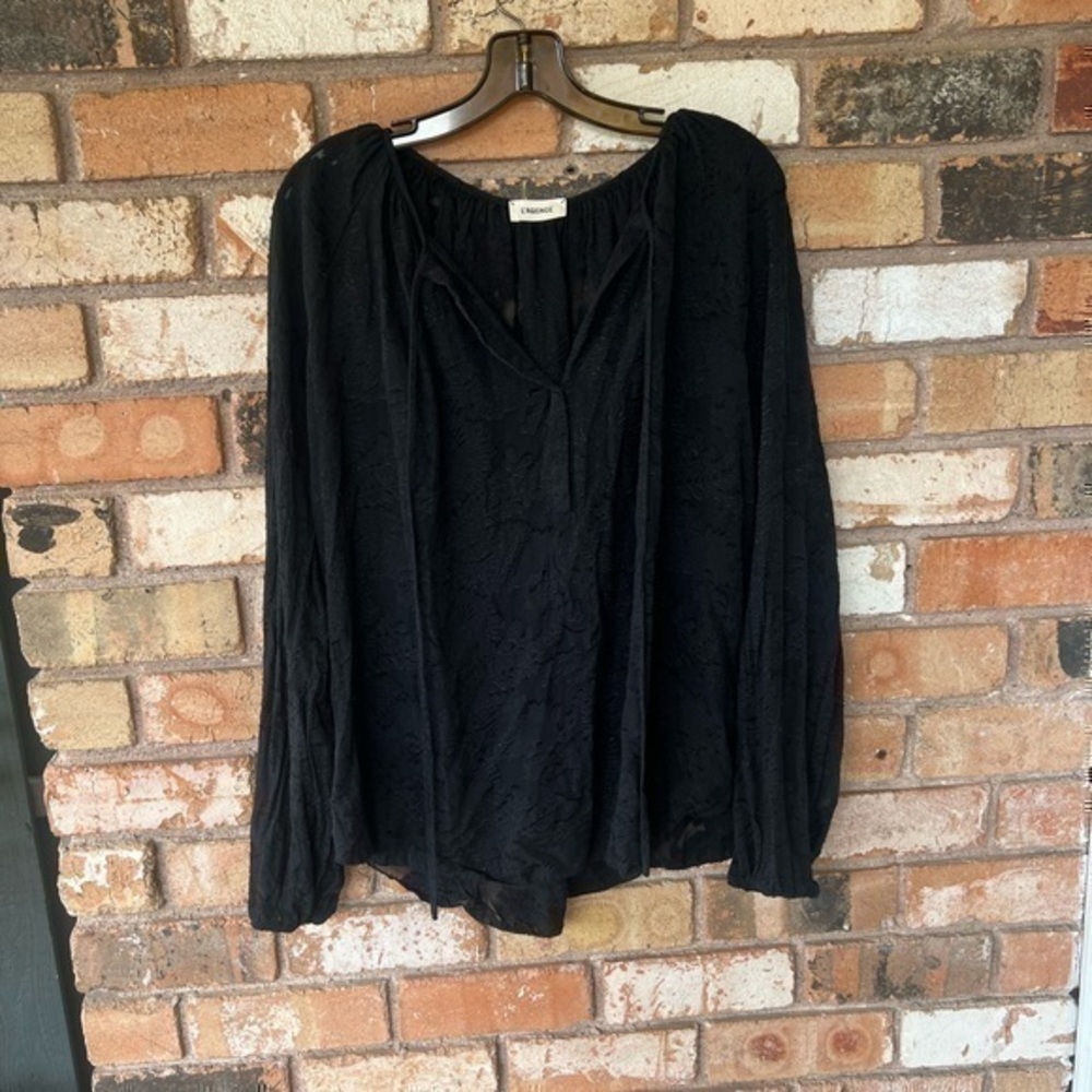 L’agence Silk Floral Long Sleeve Top
